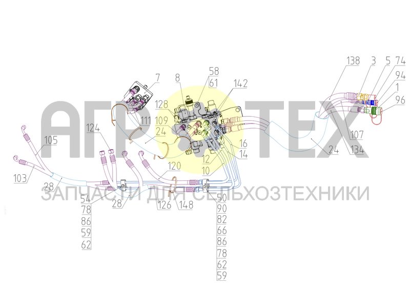 Гидрооборудование камеры наклонной (154.09.03.000) (№5 на схеме)